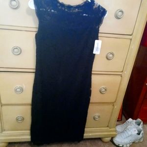 New lace tight mini dress black